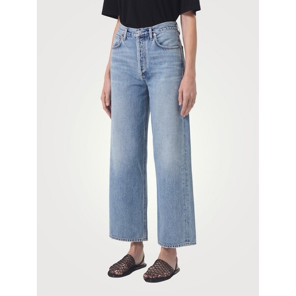 Agolde Denim - AGOLDE Ren Jeans Size 28 High Rise Straight Leg Light Wash Cropped 90s Denim